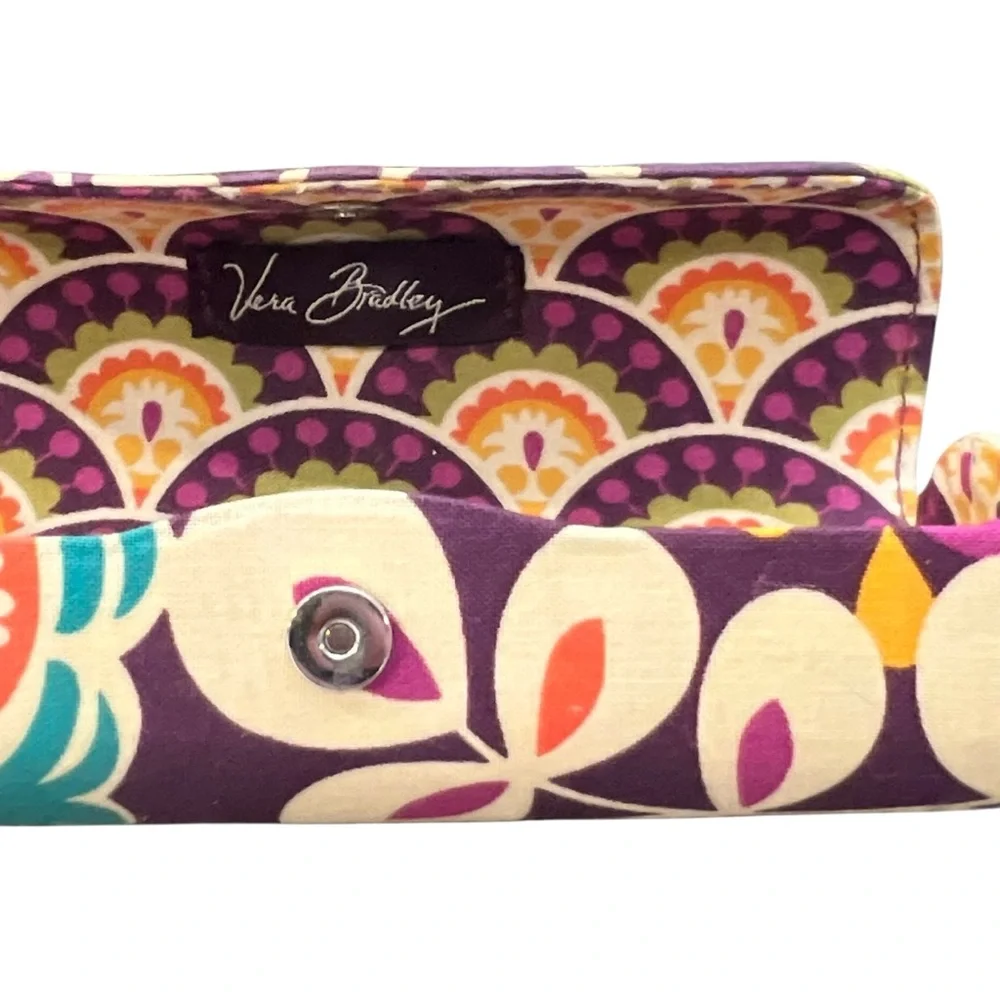 Vera Bradley Plum Crazy Hard Clip Eyeglass Readers‎ Case Purple Floral Hippie